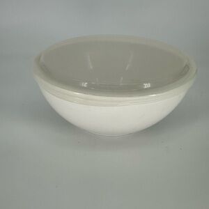 Fit Fresh White Food Bowl Freezer Safe 10 inches Snap on Lid Meal Prep